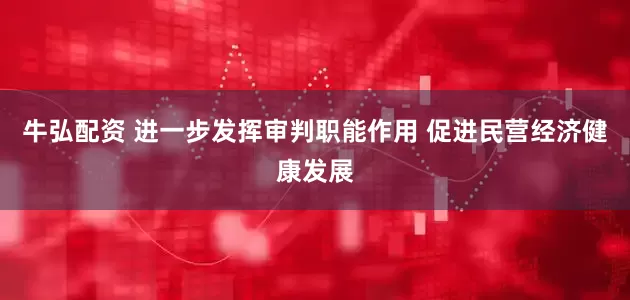 牛弘配资 进一步发挥审判职能作用 促进民营经济健康发展