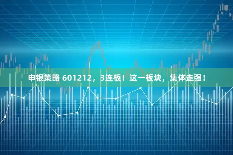 申银策略 601212，3连板！这一板块，集体走强！